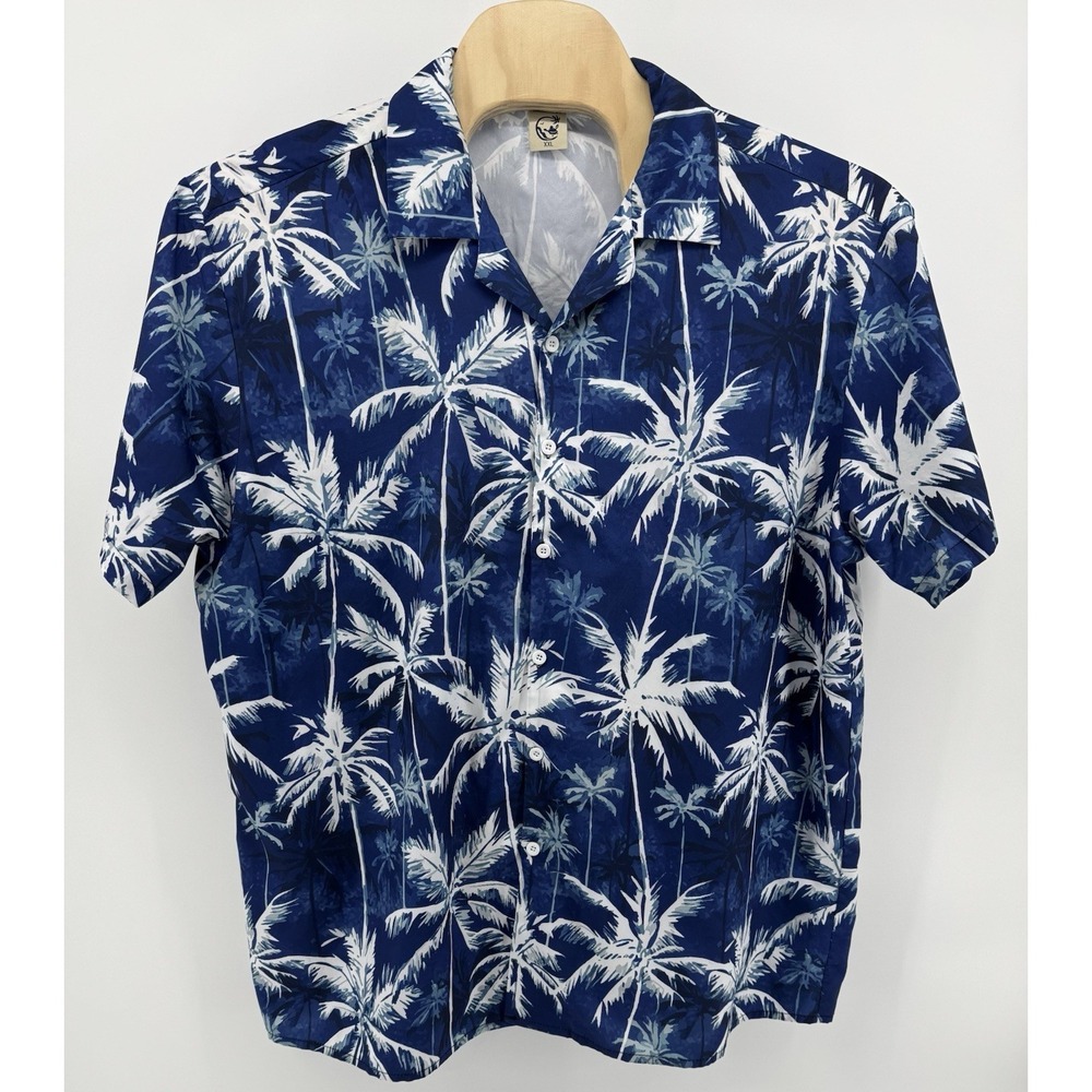 Hardaddy Hawaiian Shirt Men's Size 2XL Floral Tropical Palm Tree Beach Aloha